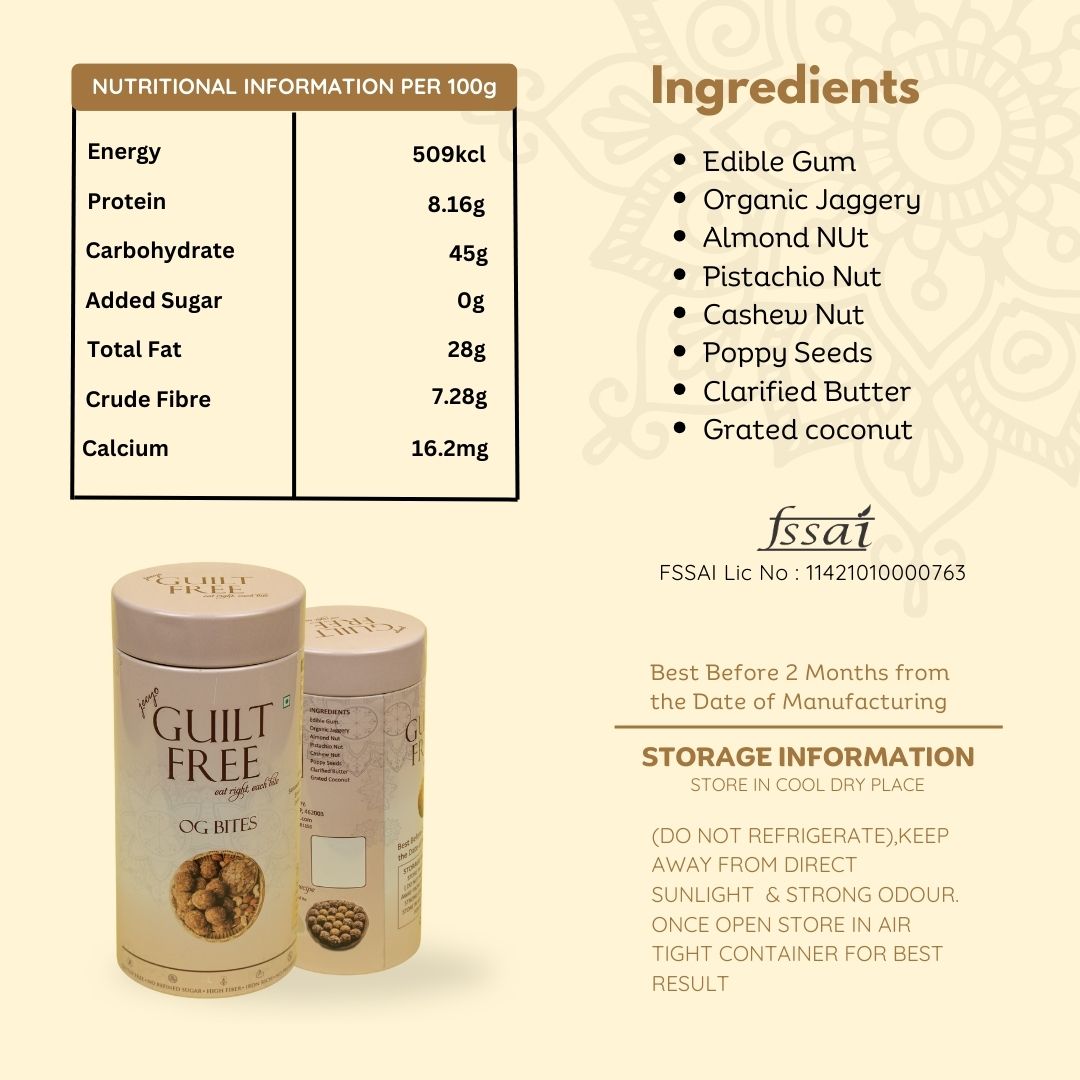 Guiltfreee Gond Laddu A Delicious and Fiber-Rich Treat Made with Gond Perfect for Healthy Snacking