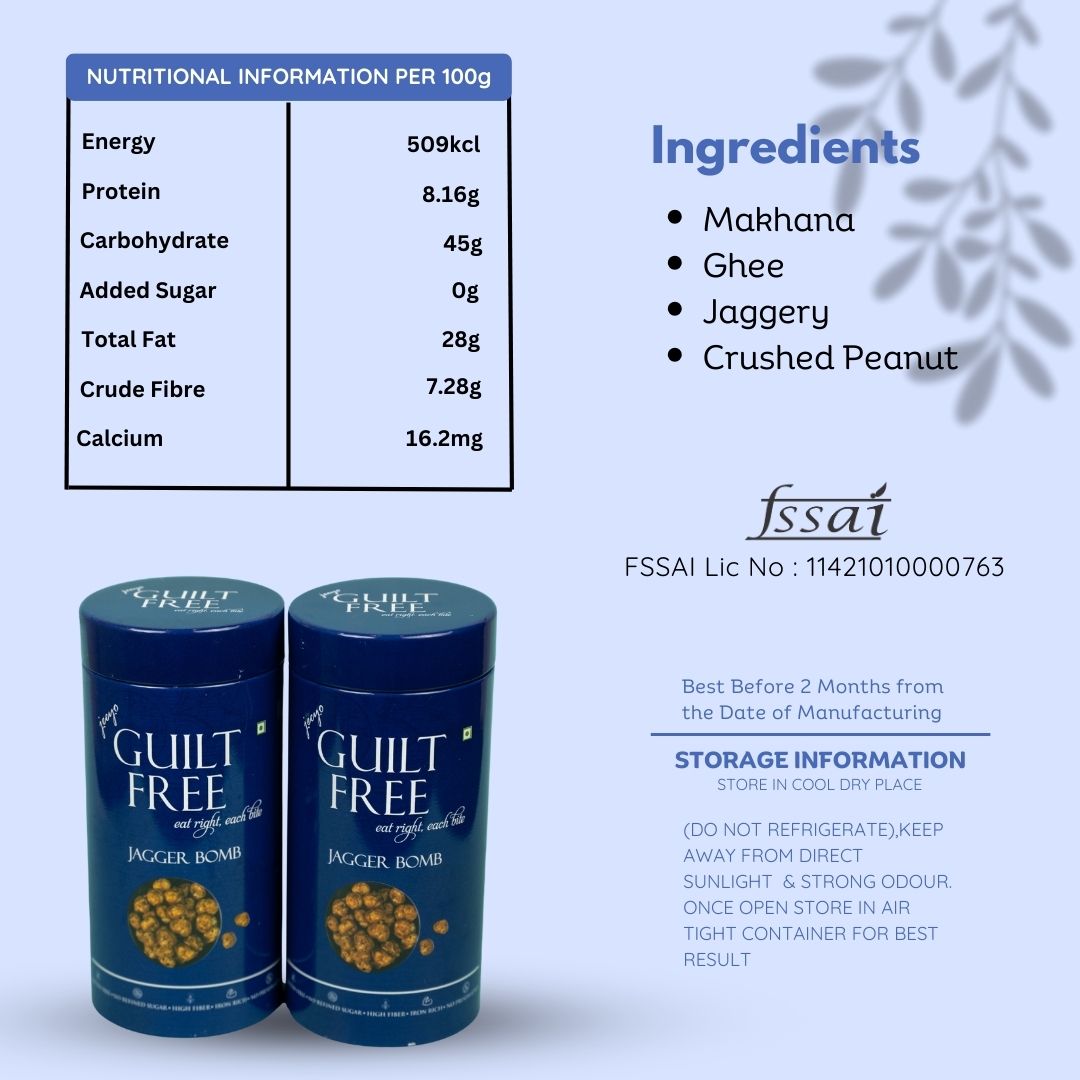 Guiltfreee Jagger Bomb  Sweet and Nutritious Makhana Laddu with Jaggery for a Healthy, Guilt-Free Snack