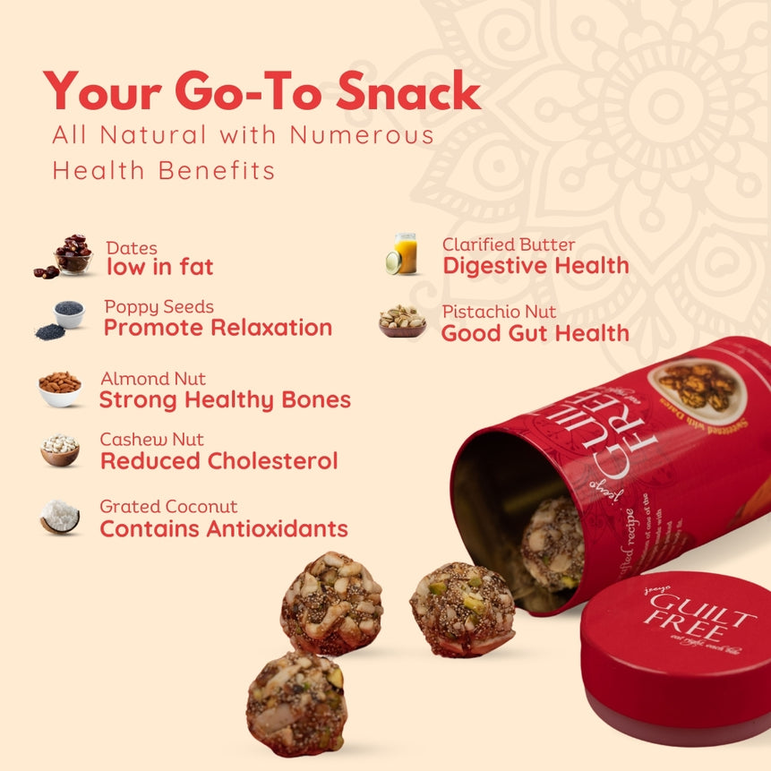 Nutritional Benefits of Guiltfreee Date Bites  Rich in Fiber, Iron, and Natural Sweeteners for a Healthy Snack.