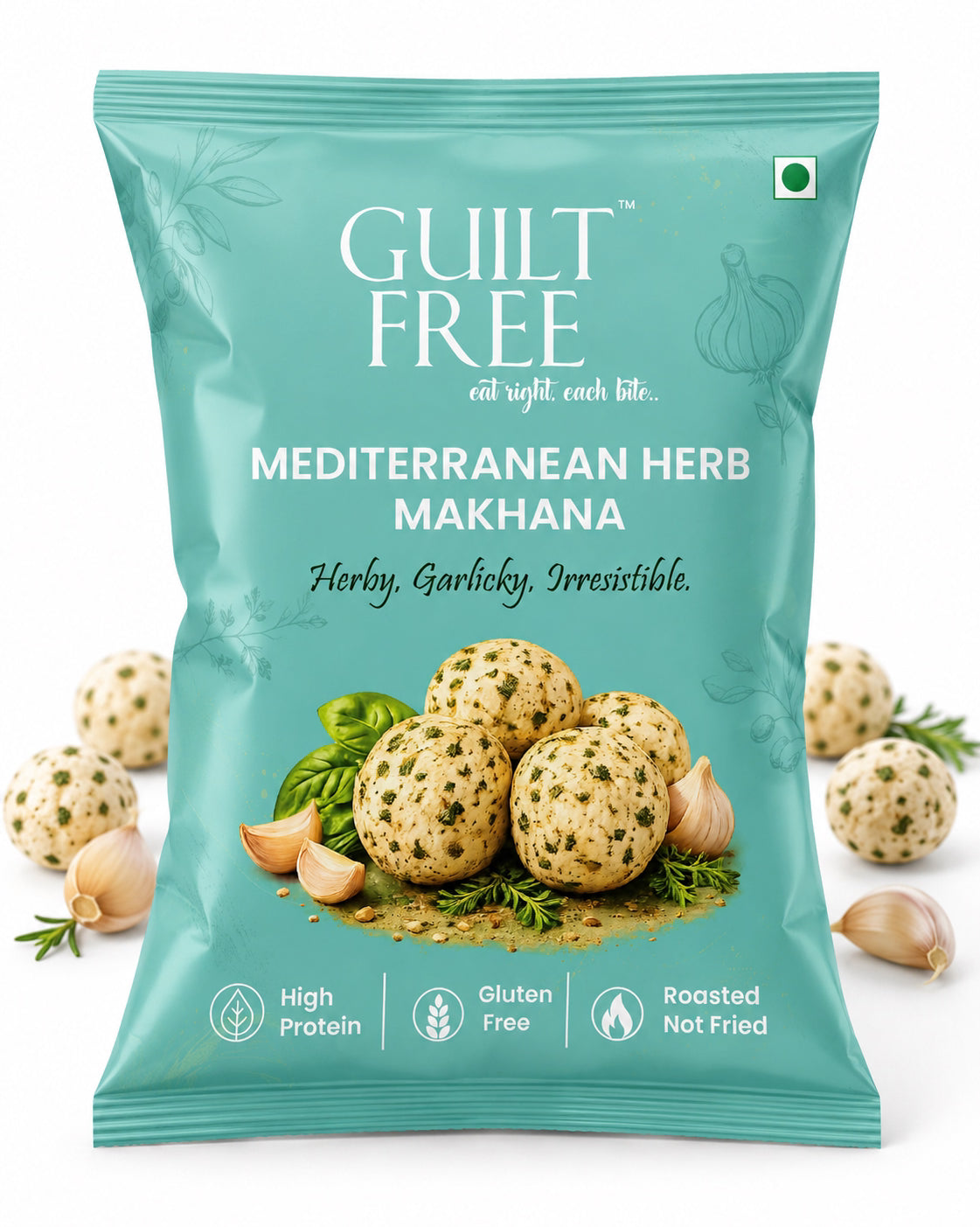 Mediterranean Herb & Garlic Makhana — Roasted Fox Nuts in a Can | Guilt Free