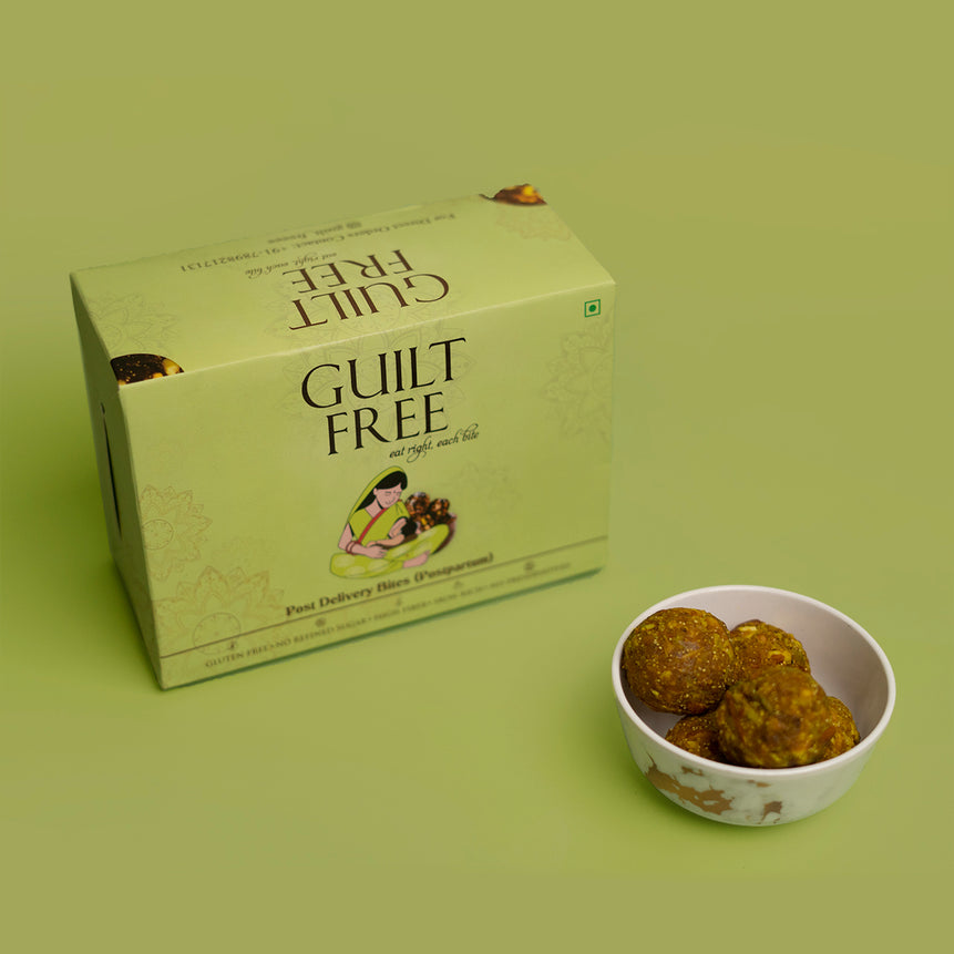 Post Delivery Bites by Guiltfreee - Convenient, Healthy Snack for Busy New Moms to Support Postpartum Recovery