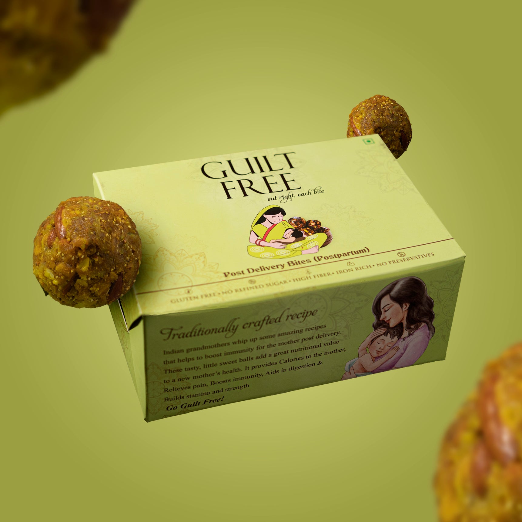 Guiltfreee Post Delivery Bites  Healthy Snack for New Moms, Packed with Protein, Fiber, and Essential Nutrients